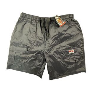NEW Vintage Marlboro Unlimited Gear Black Nylon Cargo Shorts Men XXL Promo 90s
